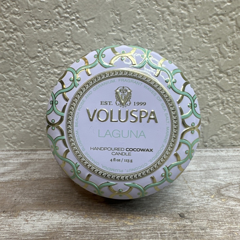 $15 🌙 Voluspa Candles 4oz Mini Tin LAGUNA NEW